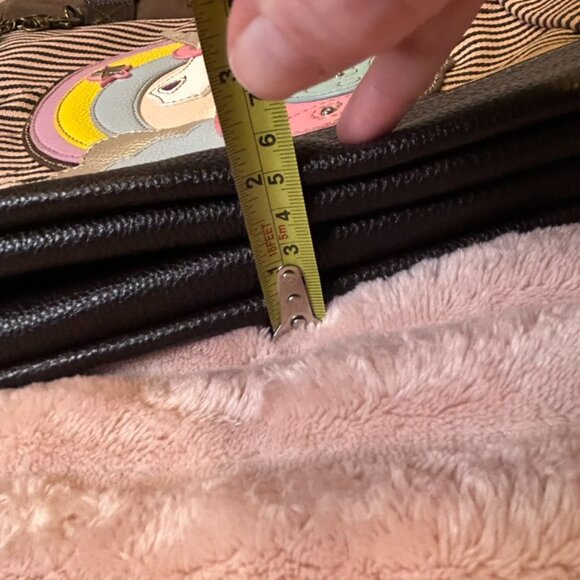 CHALA Unicorn Tote Pink& Brown Stripes Crossbody Messenger Vegan Bag Large Purse - Picture 14 of 14